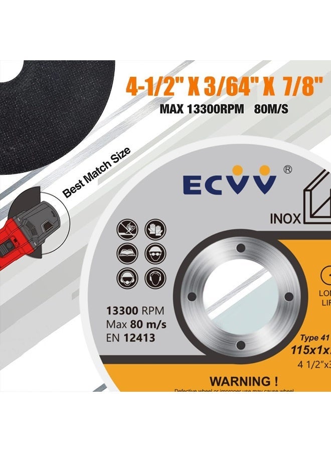ECVV 10 pcs diamond metal cutting wheel 115mm (4-1/2) diamond blade metal stainless steel cutting disc for angle grinder and circular saw (1mm) Black - Image 4