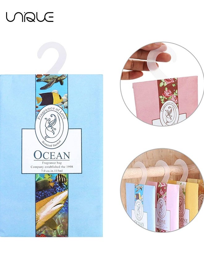 5-Piece Fragrance Sachet Bags,Flower Scented Sachets Bags for Drawer and Closet, Fresh Scents Freshener with Hanger
