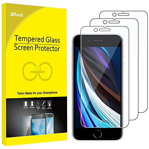 JETech Screen Protector for iPhone SE 3/2 (2022/2020 Edition), 4.7-Inch, Tempered Glass Film, 3-Pack - Image 1