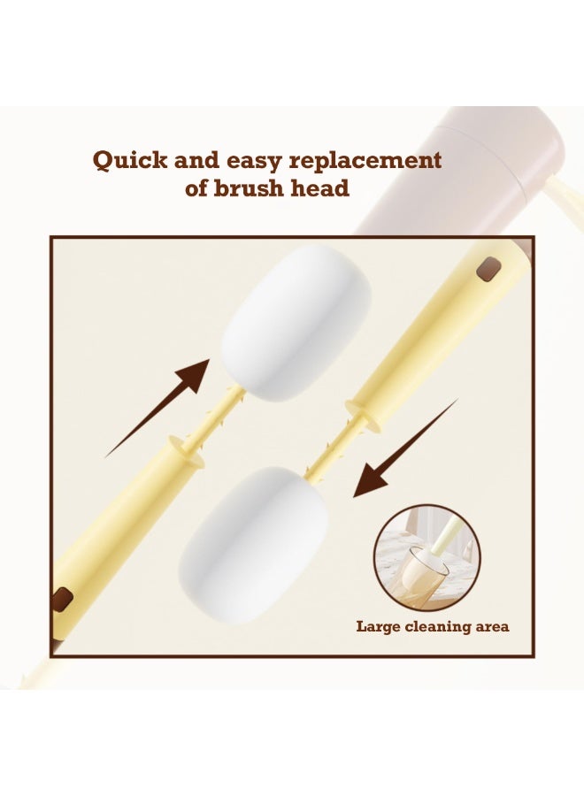 فرشاة تنظيف زجاجات متعددة الاستخدامات 3 في 1، رؤوس بديلة، وفرش متعددة الاستخدامات، وأدوات تنظيف الأكواب والحشو، وفرشاة تنظيف زجاجات المياه (أخضر)