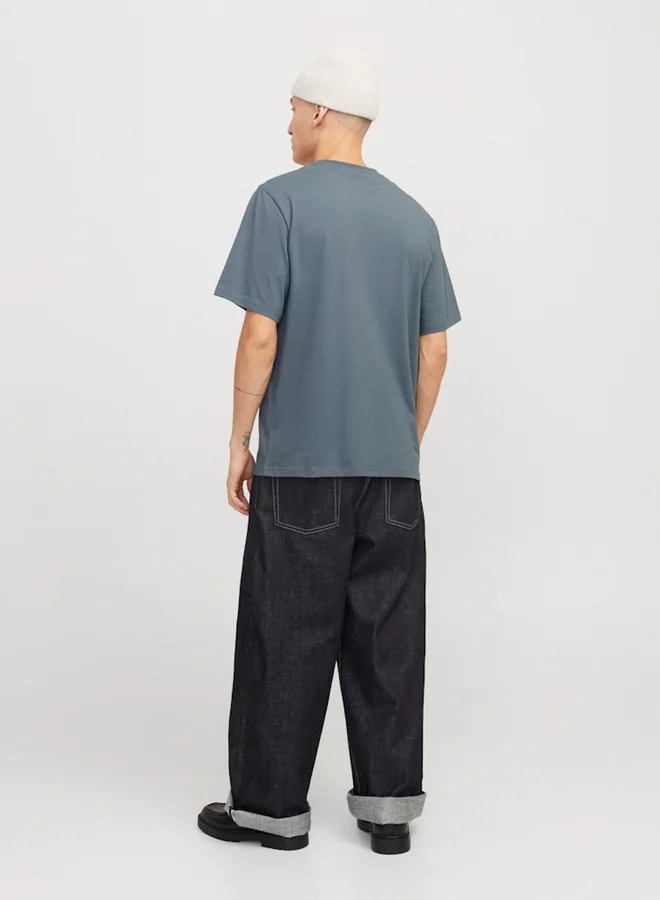 JACK & JONES Slogan Print Round Neck T-Shirt