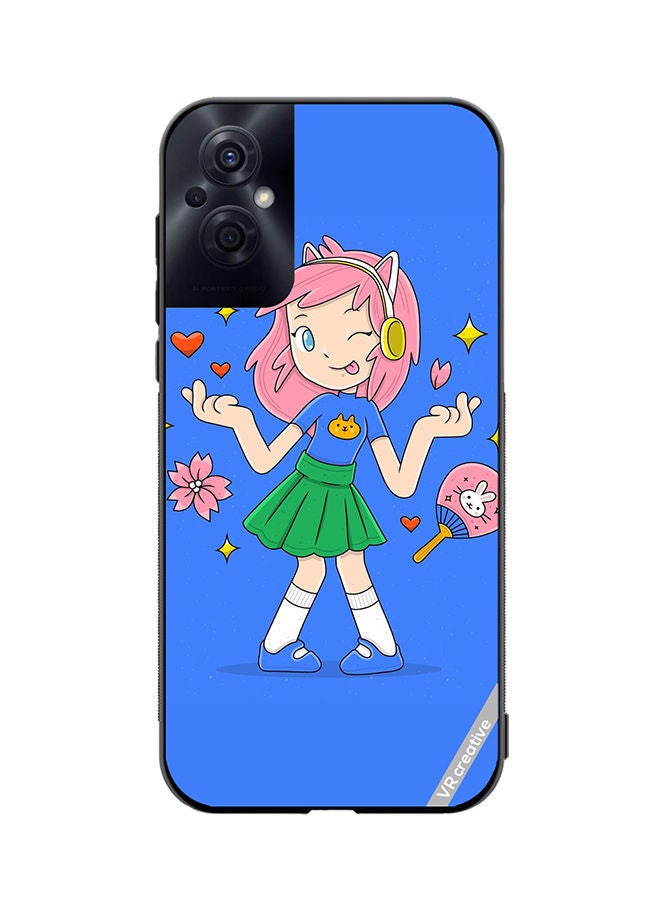 VR CREATIVE Protective Case Cover For Oppo Reno8 Z Hand Drawn Otaku Vector Design Multicolour - Image 1