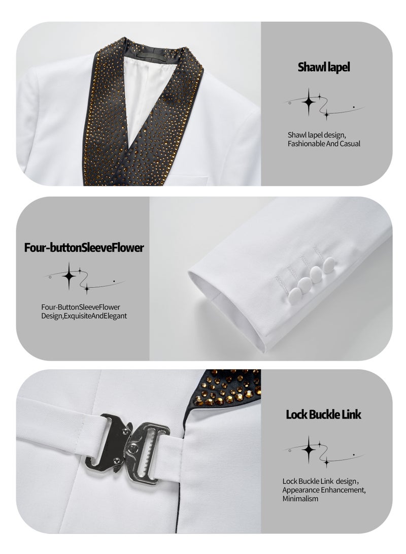 ) بتشويق الراينستون المُصلَّب والسحابة المُزينة بالدبابة لمناسبات الزفاف 2الرقيبة التي تناسب الرجال (حجم والحفلات الرسمية والمناسبات الدفعة الرقيبة - Image 3