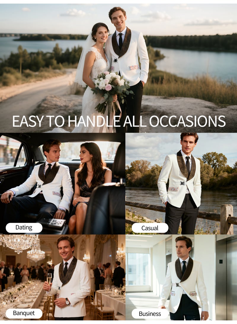 ) بتشويق الراينستون المُصلَّب والسحابة المُزينة بالدبابة لمناسبات الزفاف 2الرقيبة التي تناسب الرجال (حجم والحفلات الرسمية والمناسبات الدفعة الرقيبة - Image 4