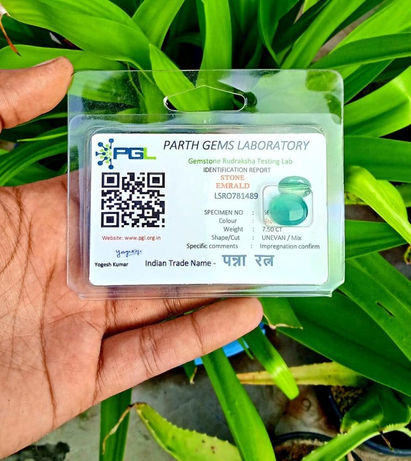 FLAIMYST Netural Emerald Panna Stone Original Certified 5.5 to 8.80 Ratti (Emerald Panna Gemstone) - Image 5