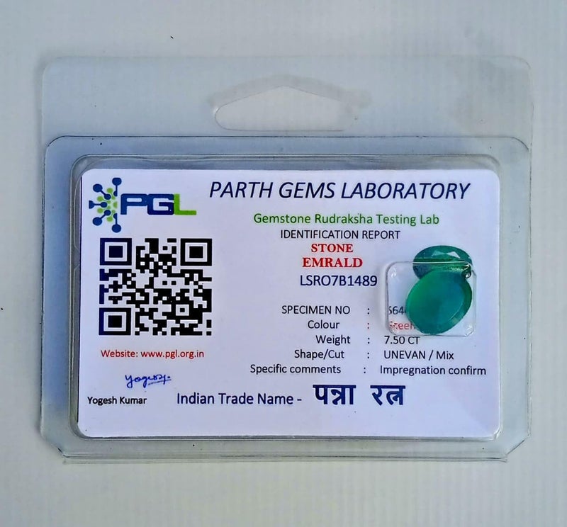 FLAIMYST Netural Emerald Panna Stone Original Certified 5.5 to 8.80 Ratti (Emerald Panna Gemstone) - Image 2