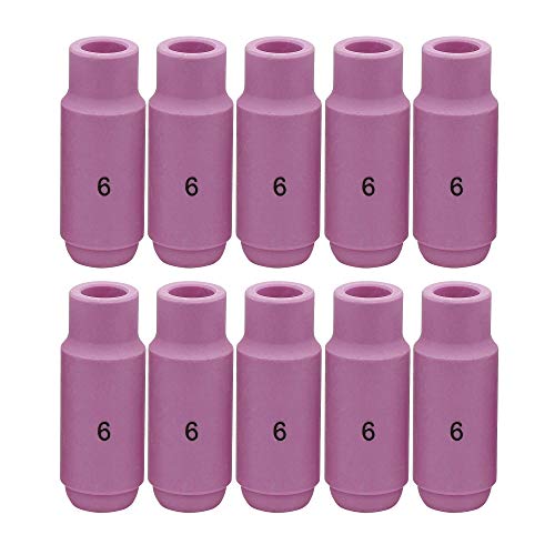 GZTIGWELD 10N48 6# TIG Alumina Nozzles Ceramic Shield Cup Fit DB PTA SR WP 17 18 26 TIG Welding Torch 10PK (10N48 6#) - Image 1
