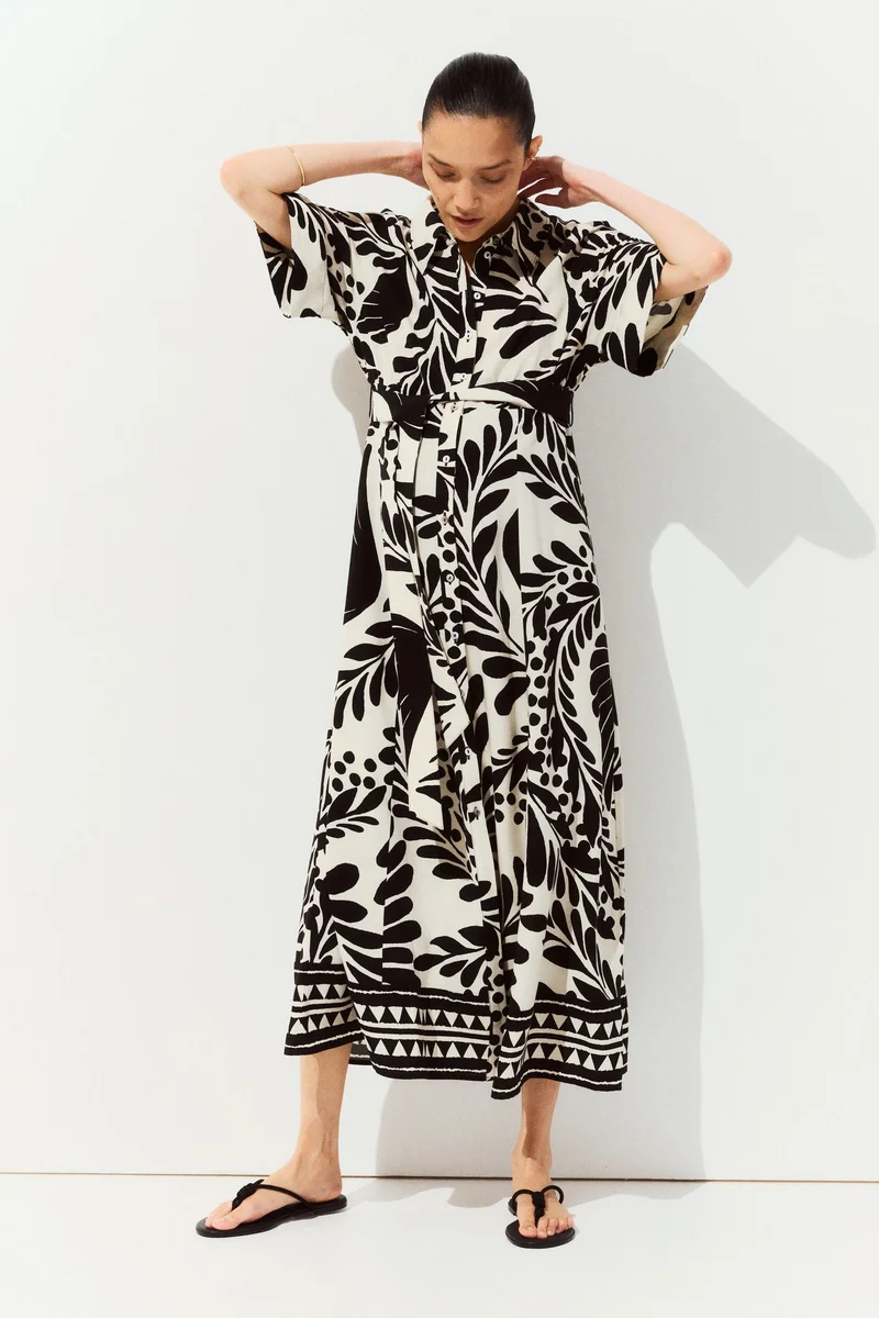 اتش اند ام فستان بقصّة قميص لفترة الحمل وما بعدها من تشكيلة ماما