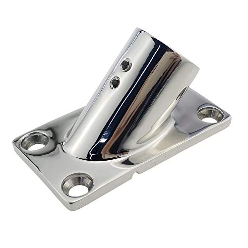 keehui Heavy DudyBoat//Hand Rail Fitting-45 Degree 1 inch Rectangular Base-Marine 316 Stainless Steel Deck Hardware - Image 1