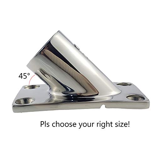 keehui Heavy DudyBoat//Hand Rail Fitting-45 Degree 1 inch Rectangular Base-Marine 316 Stainless Steel Deck Hardware - Image 4