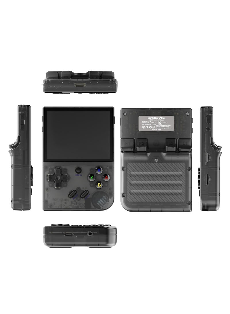 RG35XX Plus Linux Handheld Game Console, 3.5'' IPS Screen, Pre-Loaded 5527 Games, 3300mAh Battery, Supports 5G WiFi Bluetooth HDMI and TV Output (64GB, Transparent Black)