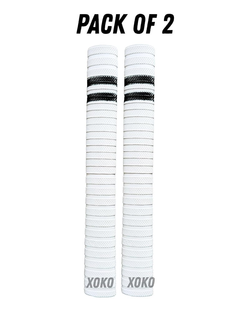 xoko Cricket Bat Handle Grips, White with Black Stripes, Enhanced Performance, Shock Absorbing (White Pack of 2) - Image 3