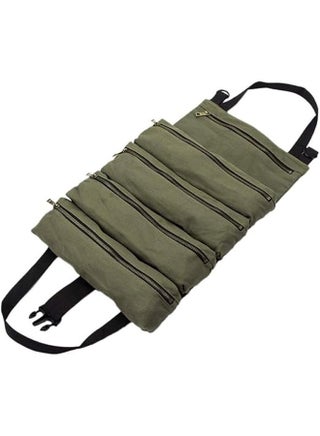 Roll-up kit, canvas wrench roll bag, tool bag roll bag, 5 zippered kits, multi-tool bag organization, multi-tool kit (green) - pzsku/Z38F370E8AE18DF5DBE77Z/45/1743811826/41297faa-e90c-4fab-9df4-f347fe5b3c8c