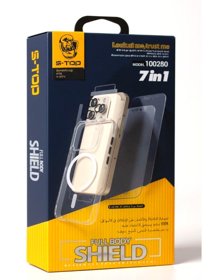 اس-توب بكج الحماية الكاملة لـ جالكسي اس 24 بلس (Samsung Galaxy S24 Plus) مع حماية شاشة للخصوصية (لقافة) و كفر يدعم الشحن اللاسلكي (MagSafe) حماية كاملة لجهازك ضد الخدوش والسقوط (7in1), البكج الجديد و الأصلي من S-TOP