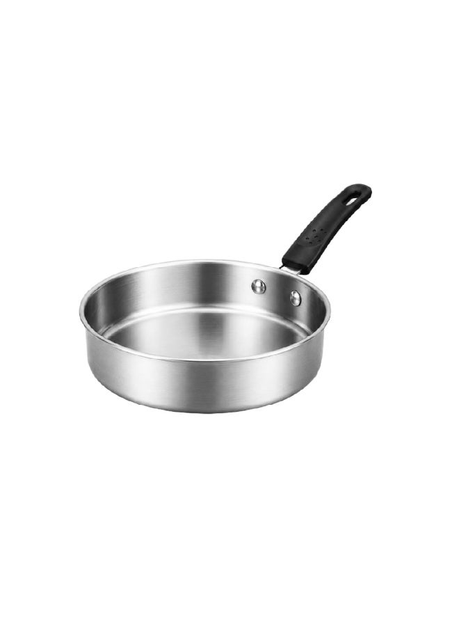 Shri & Sam Everyday Stainless Steel Mini Fry Pan, 13.7 cm | Induction & Gas Compatible | Heat-Resistant Dotted Grip Handle | 430 Grade SS | Tempering, Tadka, Egg & Saute Pan - Image 1