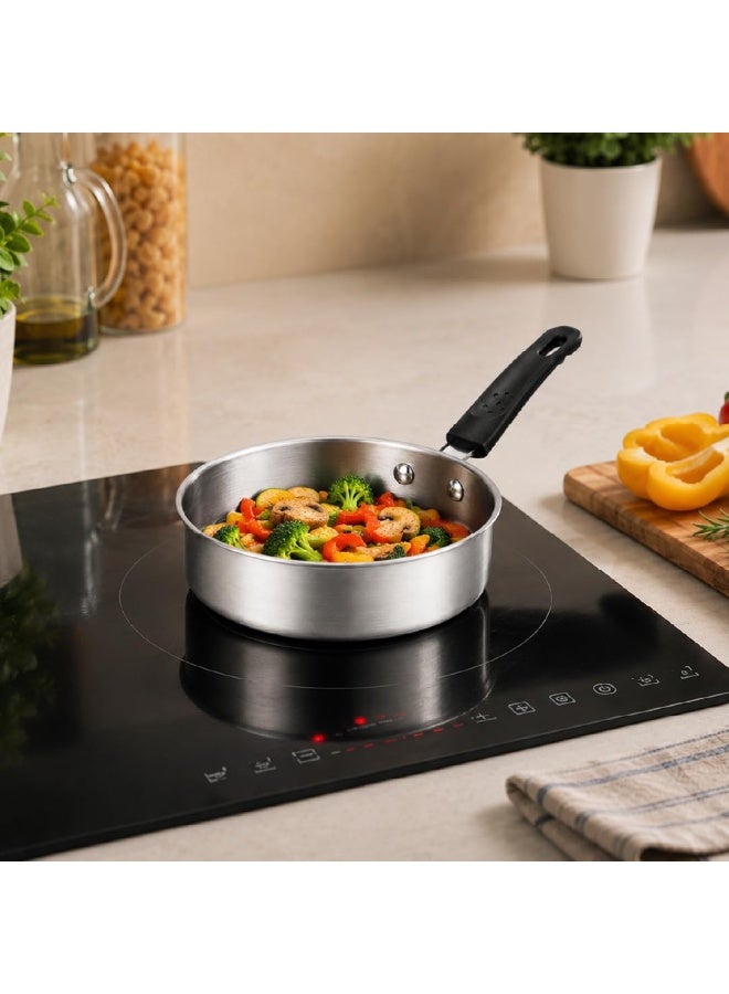 Shri & Sam Everyday Stainless Steel Mini Fry Pan, 13.7 cm | Induction & Gas Compatible | Heat-Resistant Dotted Grip Handle | 430 Grade SS | Tempering, Tadka, Egg & Saute Pan - Image 3