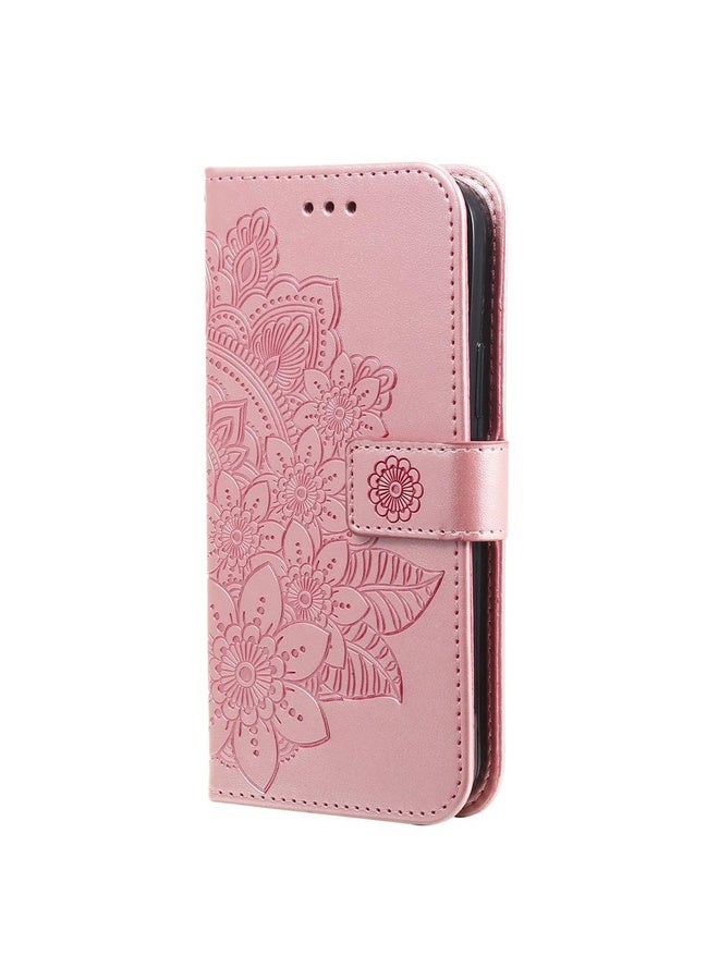 HuHa Case Cover For Honor 400 Global 156.5mm Seven-petal Flowers Embossing Leather Phone Case(Rose Gold) - Image 2