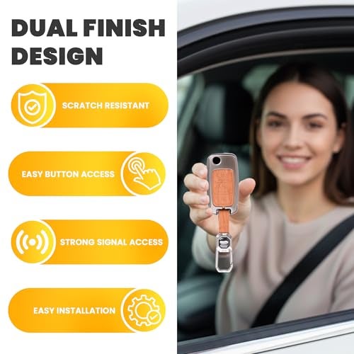 Coll of Fest Car Key Cover Compatible with Polo Vento Jetta Ameo Passat and Skoda Rapid Laura Superb Octavia Fabia Yeti 3-Button Smart Flip Key (Chrome Metal Silicone) - Image 3