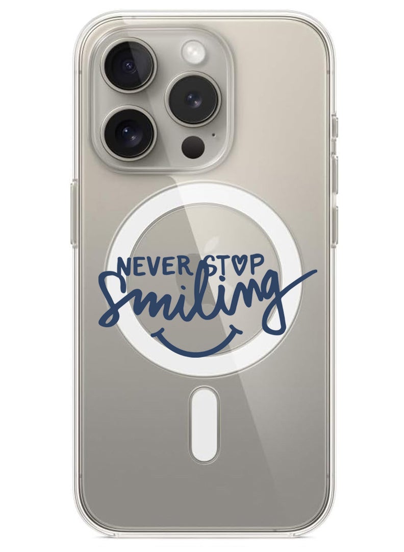 Theodor Magnetic Case for iPhone 15 Pro Max 6.7-inch Compatible with MagSafe Wireless Charging, Shockproof Phone Bumper Cover Never Stop Smilling - Image 1