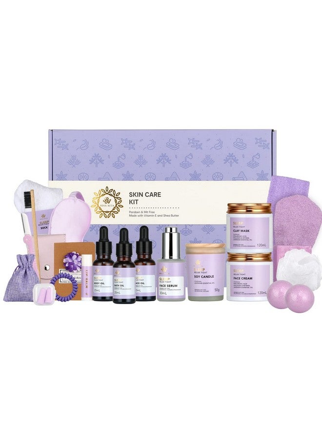 RA ROSA ACCA Facial Skin Care Set & Bath Spa Kit Bath And Body At Home Spa Kit Mothers Day Gifts Ideas Selfcare Relaxation Gift Skin Care Collection Plus Essential Oil Hyaluronic Acid Vitamin E.(Lavender) - Image 1