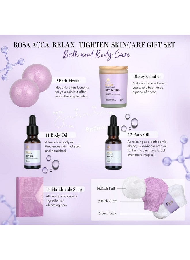 RA ROSA ACCA Facial Skin Care Set & Bath Spa Kit Bath And Body At Home Spa Kit Mothers Day Gifts Ideas Selfcare Relaxation Gift Skin Care Collection Plus Essential Oil Hyaluronic Acid Vitamin E.(Lavender) - Image 5