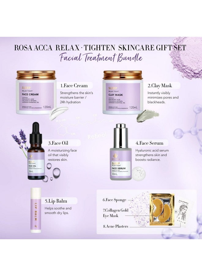 RA ROSA ACCA Facial Skin Care Set & Bath Spa Kit Bath And Body At Home Spa Kit Mothers Day Gifts Ideas Selfcare Relaxation Gift Skin Care Collection Plus Essential Oil Hyaluronic Acid Vitamin E.(Lavender) - Image 3