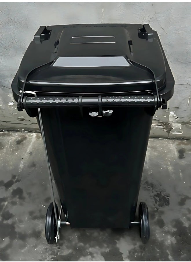 Marcolo 240L Wheelie Bin with Pedal | Durable & Weather-Resistant Waste Bin with Wheels – Easy to Use for Home, Office & Outdoor (Grey)  - Image 2