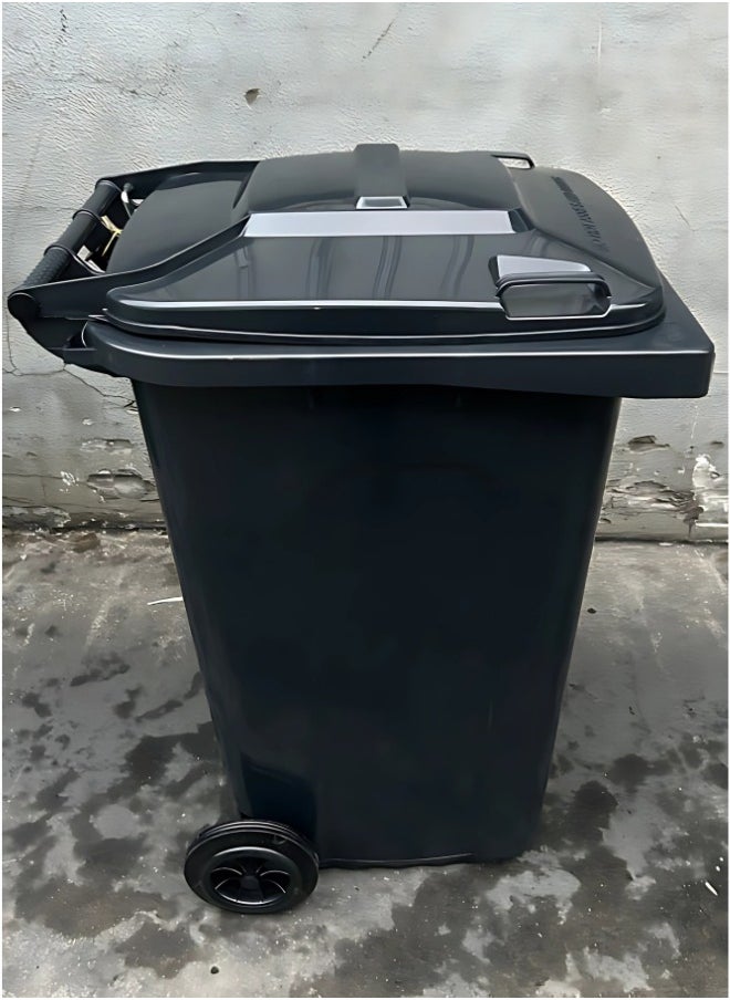 Marcolo 240L Wheelie Bin with Pedal | Durable & Weather-Resistant Waste Bin with Wheels – Easy to Use for Home, Office & Outdoor (Grey)  - Image 3