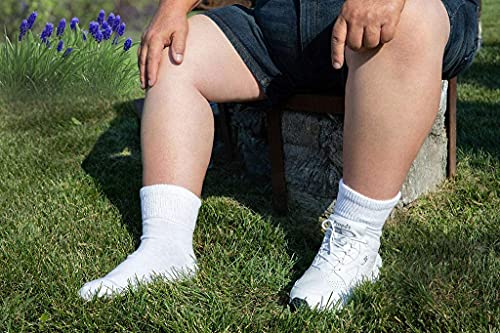 Extra Wide Comfort Fit Athletic Quarter Socks (Pack of 3) Fits Up to a 6E Width, Made in USA (Large, White) - Image 5