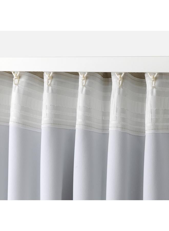 erorex Room darkening curtains, 1 pair, beige/with heading tape, 145x300 cm - Image 5