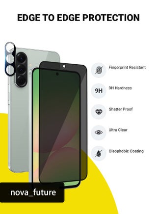 Samsung Galaxy A56 Protection Pack -1* Anti-Peeping Privacy Glass Screen Protector +1*Camera Lens Protector, Premium Edge-to-Edge, High Transparency, Anti-Explosion, Easy Installation - view 2