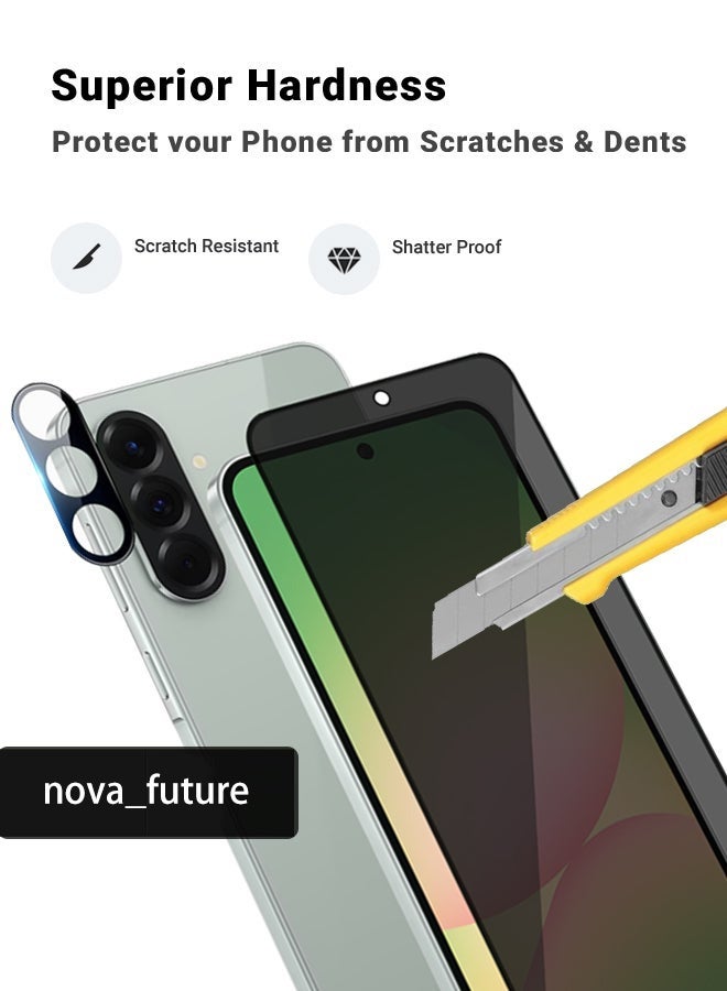 Nova future Samsung Galaxy A56 Protection Pack -1* Anti-Peeping Privacy Glass Screen Protector +1*Camera Lens Protector, Premium Edge-to-Edge, High Transparency, Anti-Explosion, Easy Installation - Image 3