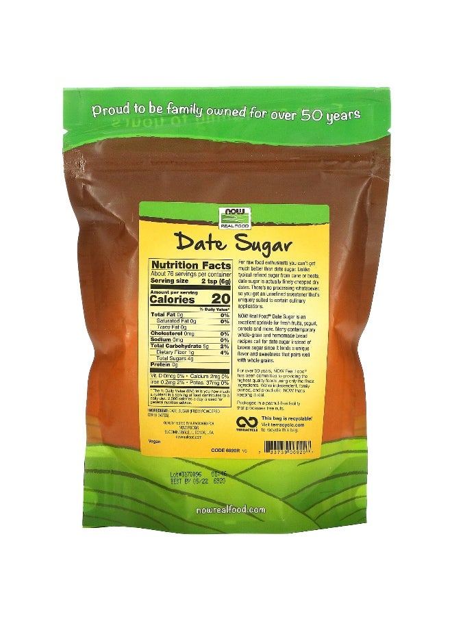 Now Foods NOW Foods, Real Food, Date Sugar, 1 lb (454 g)  - Image 2