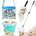 FETHWOIN Shark Tooth Sifter Beach Sand Sifter Sea Shell Scooper for Beach Shell BagsFoldable Bucket Sand Beach Toys for Kids 6 8 10 12 Medium Blue - Image 2