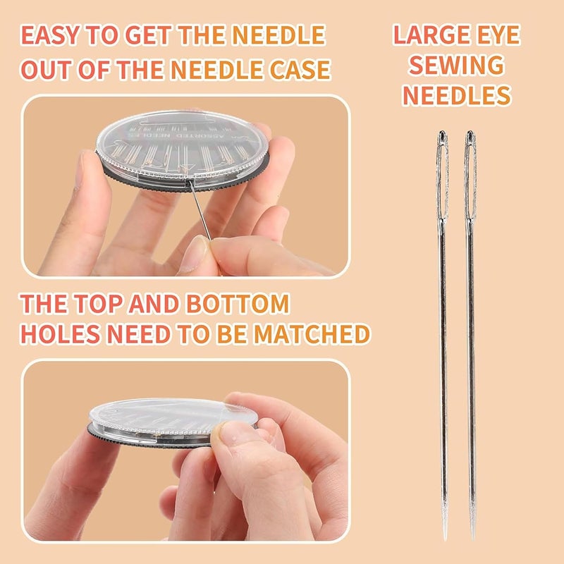 RIANZ 200 pcs Sewing Kit for Adults, Needle and Thread Kit for Sewing,Professional Sewing Supplies Accessories with Tailor Scissors, 43XL Thread, 30 Needles, Thread Snips and More for Travel Home Beginners (Style - 1) - Image 3