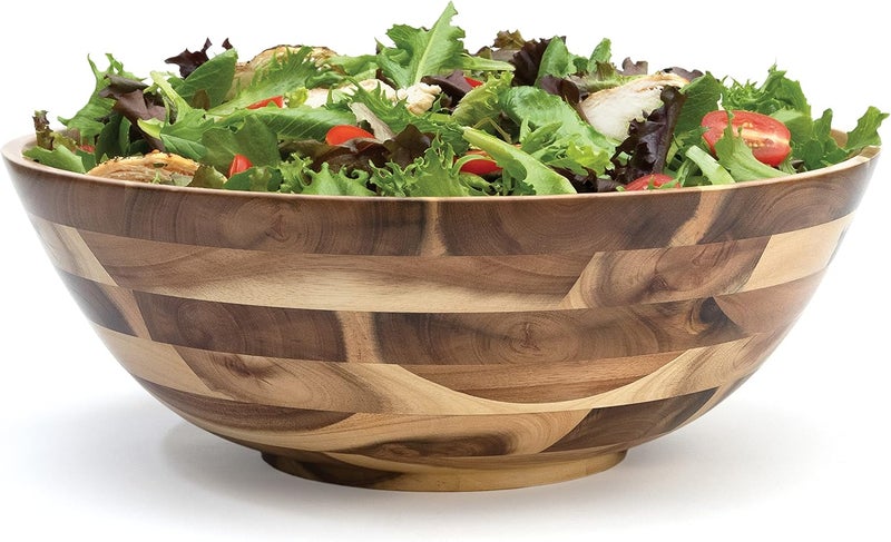 Lipper International Acacia Footed Round Flared Serving Bowl for Fruits or Salads Large 1375 Diameter x 5 Height Single Bowl - Image 3