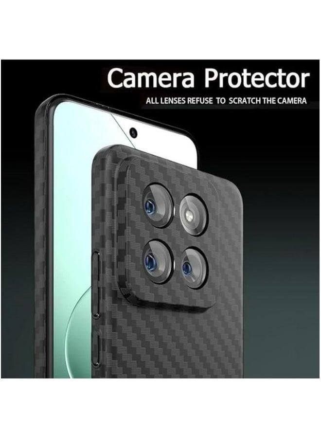 غطاء من ألياف الكربون متوافق مع Xiaomi 14 Pro | نحيف للغاية/13T/13T نحيف للغاية من البلاستيك الصلب PC، بتشطيب غير لامع وتصميم أنيق للحماية. - Image 3