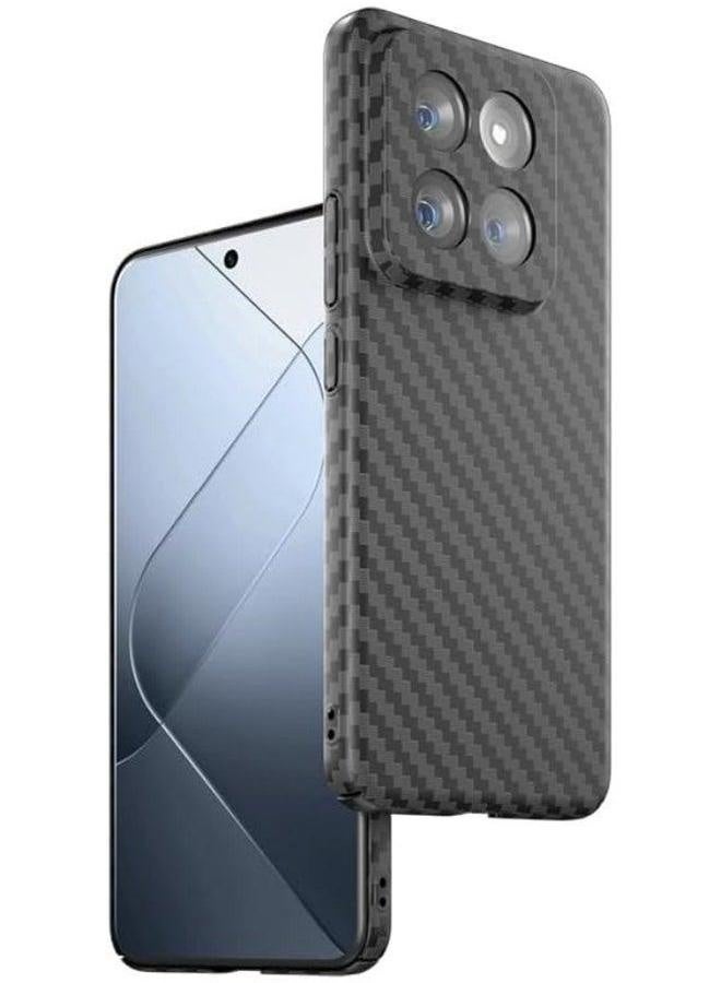 غطاء من ألياف الكربون متوافق مع Xiaomi 14 Pro | نحيف للغاية/13T/13T نحيف للغاية من البلاستيك الصلب PC، بتشطيب غير لامع وتصميم أنيق للحماية. - Image 1