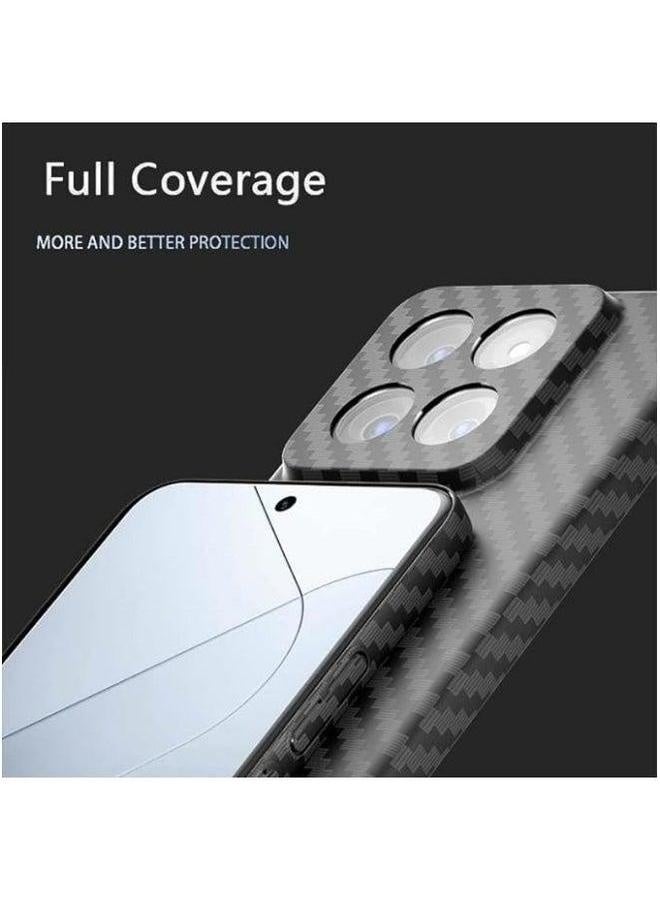غطاء من ألياف الكربون متوافق مع Xiaomi 14 Pro | نحيف للغاية/13T/13T نحيف للغاية من البلاستيك الصلب PC، بتشطيب غير لامع وتصميم أنيق للحماية. - Image 4