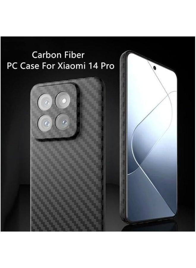 غطاء من ألياف الكربون متوافق مع Xiaomi 14 Pro | نحيف للغاية/13T/13T نحيف للغاية من البلاستيك الصلب PC، بتشطيب غير لامع وتصميم أنيق للحماية. - Image 2