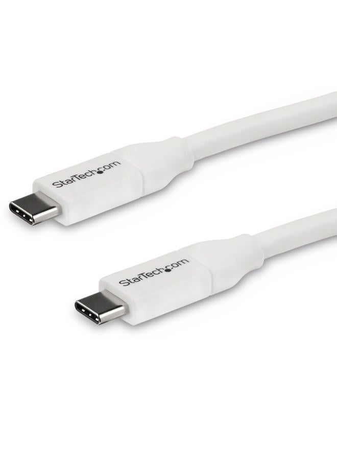 StarTech .com USB C to USB C Cable - 13 ft / 4m - 5A PD - M/M - White - USB 2.0 - USB-IF Certified - USB Type C Cable - USB C Charging Cable - Image 1