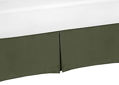 Sweet Jojo Designs Sweet Jojo Designs Dark Green Queen Bed Skirt Dust Ruffle  Solid Color Hunter Forest Olive for Rustic Woodland Camo Deer Collection 