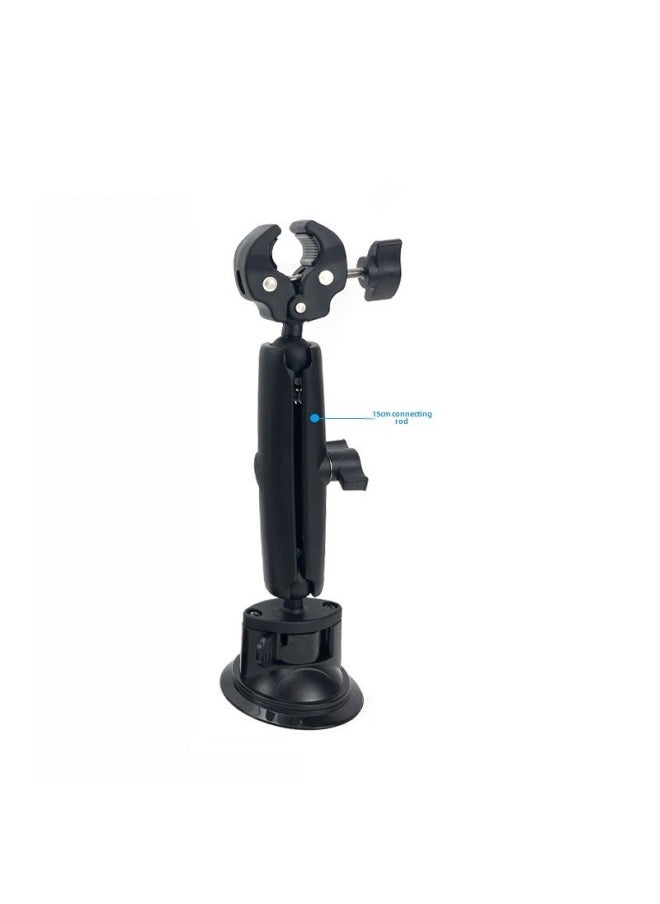 Car Suction Cup Third Person Shooting Accessories Insta360 Onex2RGoPro Selfie Stick Roof Bracket-Color:15cm Car Single Suction Cup Bracket + K06 Single Clip - Image 1