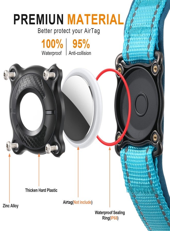 WHIPPY Airtag Dog Collar with Martingale Design, IP68 Waterproof Air Tag Collar Holder, Adjustable Reflective Soft Padded Nylon Dog Collar for Large Medium Small Dogs - Image 2