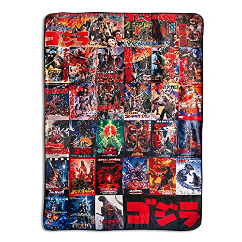 Godzilla Surreal Entertainment Godzilla Movie Poster Oversized Plush Throw Blanket | Cozy Sherpa Cover For Sofa, Bed Super Soft Fleece Official Kaiju Monster Gojira Collectible 76 x 54 Inches, Red, One Size - Image 2
