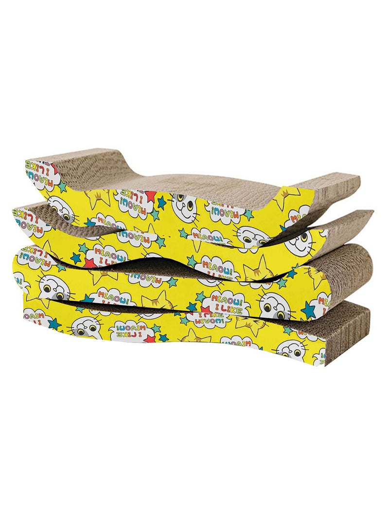 MARGOUN 4 Pack Cat Scratcher Cardboard Cat Scratch Pad with Premium Scratch Textures Design Durable Cat Scratching Pad Reversible - Image 2