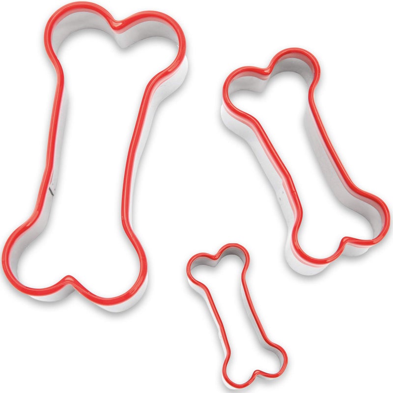 3Piece Dog Bone Cookie Cutters Set  Dog Treats Cutters Bone Shapes 24 to 39 Soft PVC Coated