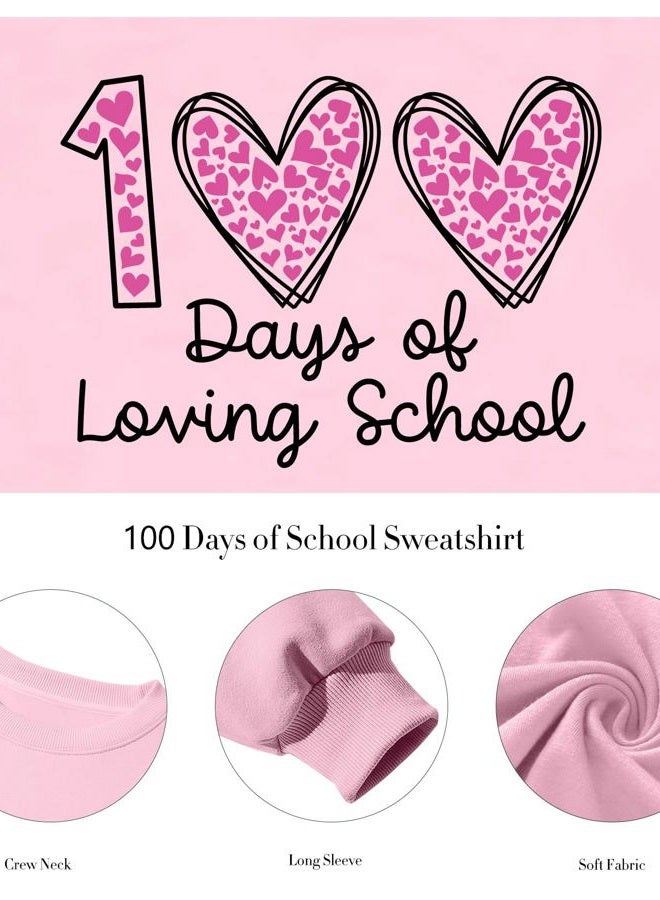 PICKID 100 Days of School Sweatshirt - Pink - Women's - XL - Soft - Crew Neck - Long Sleeve - 100th Day of School Celebration Gift - Teacher & Student Apparel - Image 5