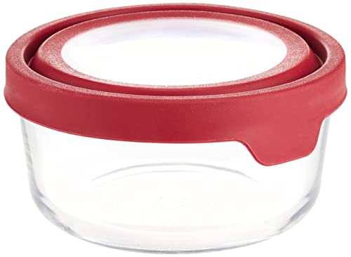 Anchor Hocking TrueSeal Glass Food Storage Container with Airtight Lid Cherry 4 Cup