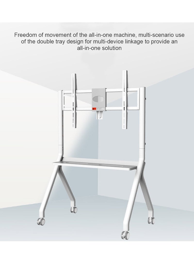 FlashHawk Mobile TV Stand with Wheels for 42-75 Inch Screen TVs or Interactive Whiteboard, Floor TV Cart for Home School Office White  - Image 3
